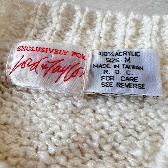 Lord & Taylor True Vintage Acrylic Off White Cardigan Sweater women’s Sz Medium - Picture 5 of 6